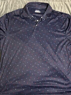 Ben Hogan Navy Polo with Red & White Anchor Microprint